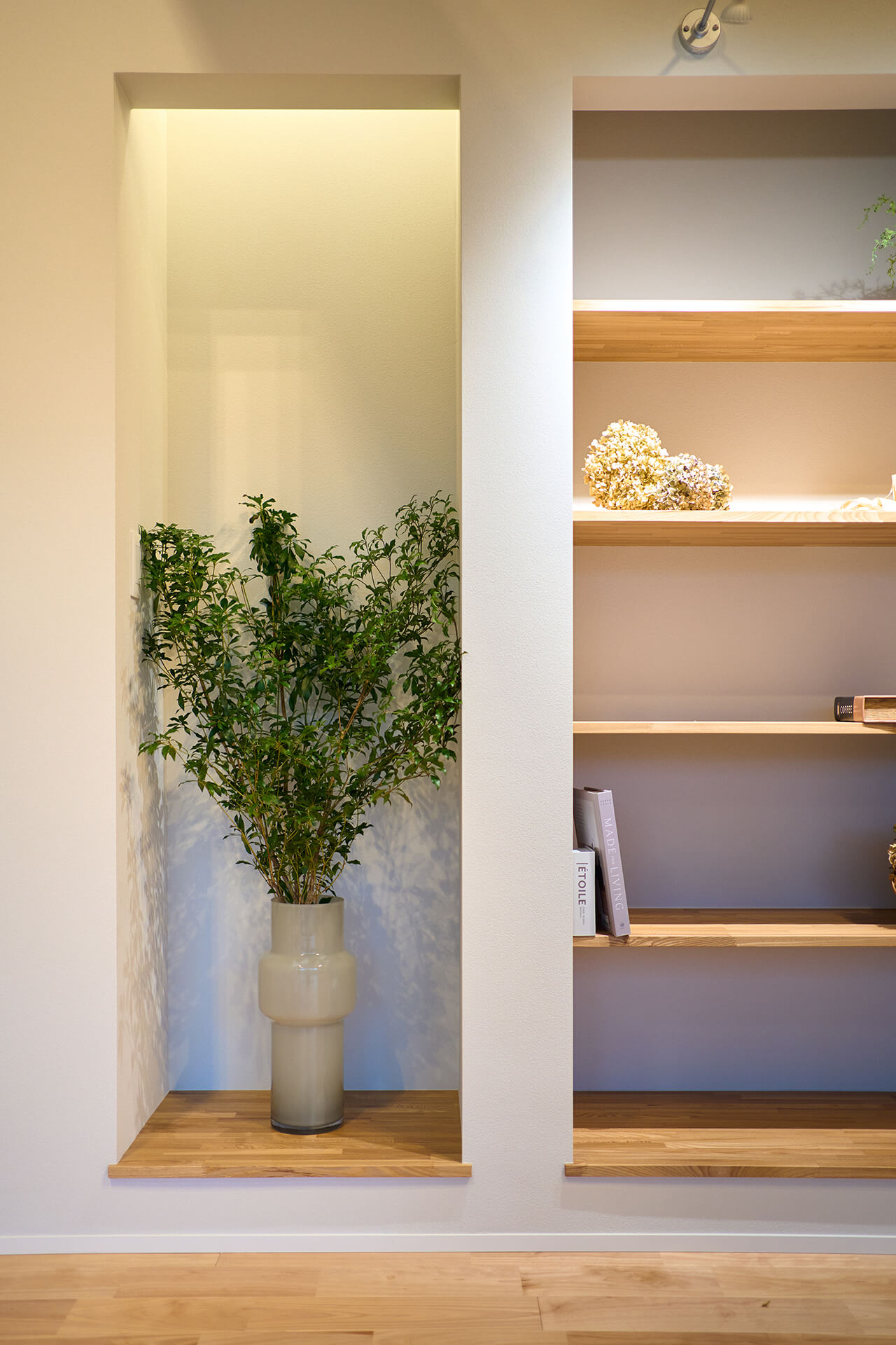 趣味の植物はリビングの飾り棚でお部屋に彩りをプラス